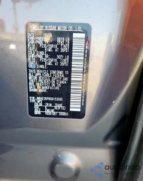 2016 Nissan Quest S from USA, damaged, VIN JN8AE2KP8G9153585